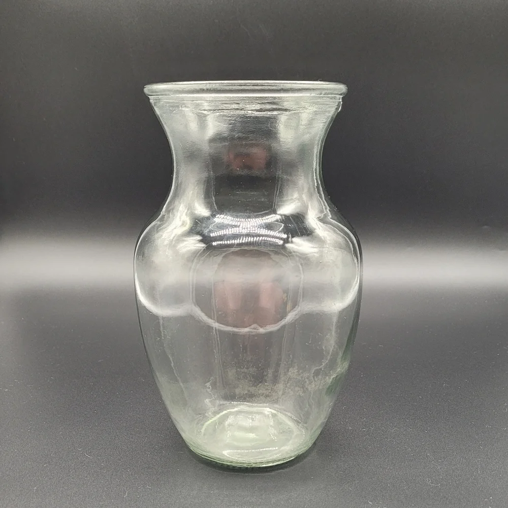 Clear Pressed Glass Home Decor Vase​​​
